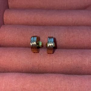 24 karat gold small hoop earrings